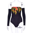 Body da donna con motivo fiamme 4