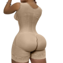 Body de compressão feminino com dupla camada Corset modelador com fecho de ganchos e zip Têxtil modelador para afinar a cintura e levantar 5