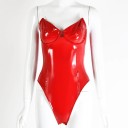 Body de couro feminino sem alças B760 7