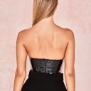 Body de couro feminino sem alças B760 5