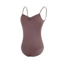 Body de dança feminino com alças finas e decote profundo nas costas em nylon e elastano para ballet e dança 11