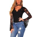 Body de renda feminino com mangas longas B812 3