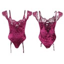 Body de terciopelo para mujer con hombros descubiertos 5