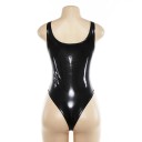 Body en cuir noir pour femmes 2