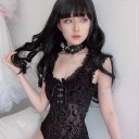 Body en dentelle noire pour femmes 1