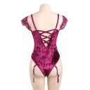 Body en velours pour femmes avec épaules dénudées 2