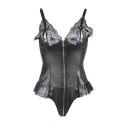 Body in pelle con pizzo da donna 1