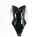 Body in pelle senza spalline B760 1