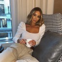 Body lavorato a maglia da donna con scollo quadrato 1