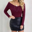 Body lavorato a maglia da donna con spalle scoperte 5