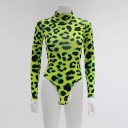 Body leopardato da donna con maniche lunghe 1