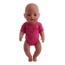 Body para muñeca de 43 cm con manga corta Cara sonriente bordada Ropa de textil para jugar y cambiar a la muñeca 3