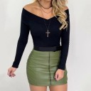 Bodys de punto para mujer con hombros descubiertos 4