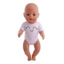 Bodysuit for a 43 cm Doll with Short Sleeves Embroidered Smiling Face Textile Clothing for Playing and Dressing Up the Doll 1