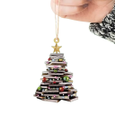 Bogan ornament til juletræet Vindues hængende vedhæng med bogmotiv Dekoration til træet for læsere, bogelskere og litteraturfans 2