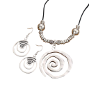 Bohemian Style Spiral Necklace and Earrings Creative Jewellery Set for Women Summer Holiday Beach Outfit Festival Accessory 4