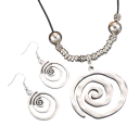 Bohémisk stil spiralhalsband och örhängen Kreativ smyckesats för kvinnor Sommarsemester Strandoutfit Festivalaccessoar 3