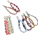 Boho cordino in macramè all'uncinetto per telefono Bracciale floreale per cellulare laccio per telefono portachiavi cordino da polso accessorio per telefono 1