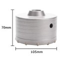 Bohrkrone 105×70 mm aus Metall für das Bohren von großen Löchern in Baustellenmaterialien 2
