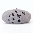 Boina de invierno de mujer con pájaros J2451 9