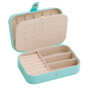Boîte à bijoux avec organiseur pour bagues, boucles d'oreilles et colliers 16 × 11,5 × 5 cm en simili cuir boîte de rangement colorée pour bijoux avec compartiments 3