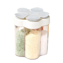 Boîte à épices avec couvercle et compartiments pour plusieurs types d'épices 11 x 9 cm organisateur en plastique pour un rangement clair dans la cuisine 1