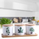 Boîte à épices avec motif de plantes 3 pièces 1