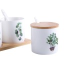 Boîte à épices avec motif de plantes 3 pièces 6