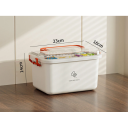 Boîte à médicaments 23 x 16 x 14 cm avec couvercle transparent et couche supplémentaire Organisateur en plastique pour médicaments et fournitures 3