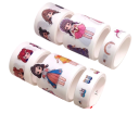 Boîte avec des autocollants mignons 4,2 x 4,2 x 8 cm Poupée avec vêtements et accessoires, autocollants pour papier et mur, coiffures, vêtements 2