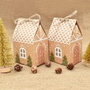 Boîte cadeau de Noël en forme de maison 10 pcs 7