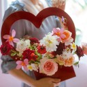 Boîte cadeau pour bouquet avec cœur 10 pcs 4