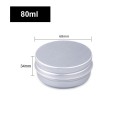 Boîte cosmétique rechargeable 80 ml Récipient en aluminium à vis argenté 68 × 34 mm Étui de voyage pour crème baume pommade cosmétique 2