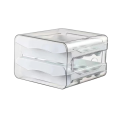 Boîte de rangement en plastique pour œufs Organiseur de réfrigérateur Boîte de rangement à tiroir pour aliments Boîte pratique en plastique pour œufs 21,5 x 22 x 14 cm 1
