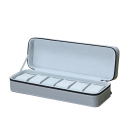 Boîte de rangement portable pour montres avec 6 emplacements à fermeture éclair en cuir PU avec intérieur doux pour le rangement et le voyage 1
