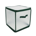 Boîte de rangement pour décorations de Noël avec 64 compartiments 30x30x30 cm en PP et papier ondulé blanc avec des détails verts organisateur de décorations 1