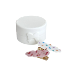 Boîte de rangement ronde pour filles avec nœud 8x4,8 cm boîte en plastique portable pour petits objets bijoux organisateur pour les voyages et à la maison 2