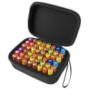 Boîte noire pour batteries 13x6,5x17 cm Boîte de rangement pour 48x piles AA Organisateur en plastique avec couvercle pour un stockage et un transport 4