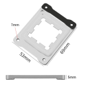 Böjmotståndskraftig aluminiumram för AMD 7950X 7800X 7700X 7600X 7500F 6,9x5,3 cm Tjocklek 5 mm Med skruvar och skruvmejsel 2