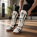 Bojové chránițe pentru gambe cu protecție pentru glezne mărimea S Două benzi cu arici Chránițe pentru box și sporturi de luptă 7