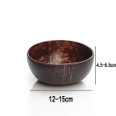Bol de nucă de cocos natural cu lingură Diametru 12–15 cm Înălțime 4,5–6,5 cm Bol de nucă de cocos realizat manual Ustensile de bucătărie ecologice 4