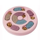 Bol interactif en forme de cercle pour chiens et chats avec 14 ouvertures et 8 pièces coulissantes pour une alimentation lente et un entraînement 3