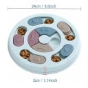 Bol interactif en forme de cercle pour chiens et chats avec 14 ouvertures et 8 pièces coulissantes pour une alimentation lente et un entraînement 4