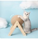 Bola de arranhar em sisal para gatos 12 cm com suporte em V de madeira natural Arranhador de design Treino de garras Proteção estilosa para móveis 2