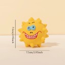 Bola de borracha com apito para cães 7,5 x 7,5 cm com pontas para limpeza dos dentes resistente a mordidas 5