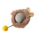 Bola de corrida para gatos com ninho de pássaro em pelúcia Brinquedo interativo luminoso 4 modos Bola de silicone Carregamento USB-C Cordão com pompom 2