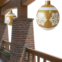 Bola de Crăciun Inflatable 48 x 65 cm Decorare Exterioară Gigantă cu Motiv de Fulgi de Zăpadă Ornament Suspendat pentru Petrecerea de Crăciun 2