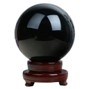Bola de obsidiana natural 50 mm Piedra negra pulida Decoración de interiores Mineral protector Piedra energética Accesorio Feng Shui 2