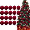 Bolas de Navidad de terciopelo de lujo 20 unidades 6 cm Decoraciones colgantes elegantes para el árbol de Navidad para la decoración festiva 5