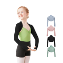 Bolerito de ballet para niña con mangas largas y corte corto, viscosa elástica y elastano, suéter de baile para ballet y calentamiento 10
